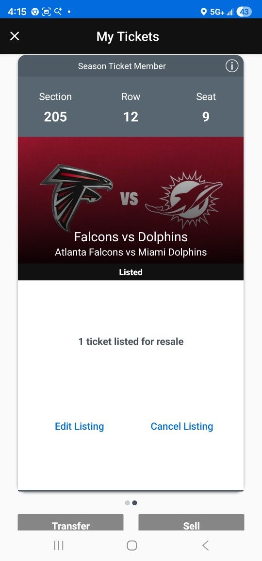 Falcon's Game Vs Panthers 