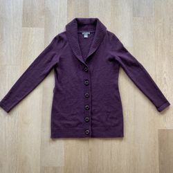Women’s Purple Cashmere Knit Cardigan (from Ann Taylor) 