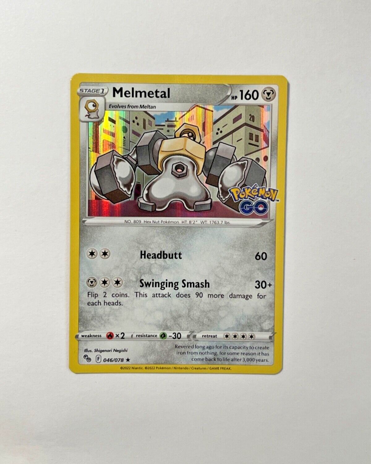 Official “Pokémon GO” Melmetal 046/078 HOLO RARE Pokémon Card