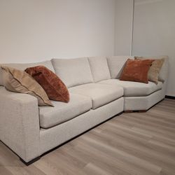 Crate & Barrel Axis Left Arm Apartment Sofa and Wedge
