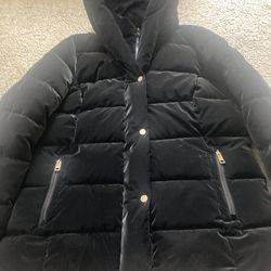 Michael kors velvet black puffer jacket