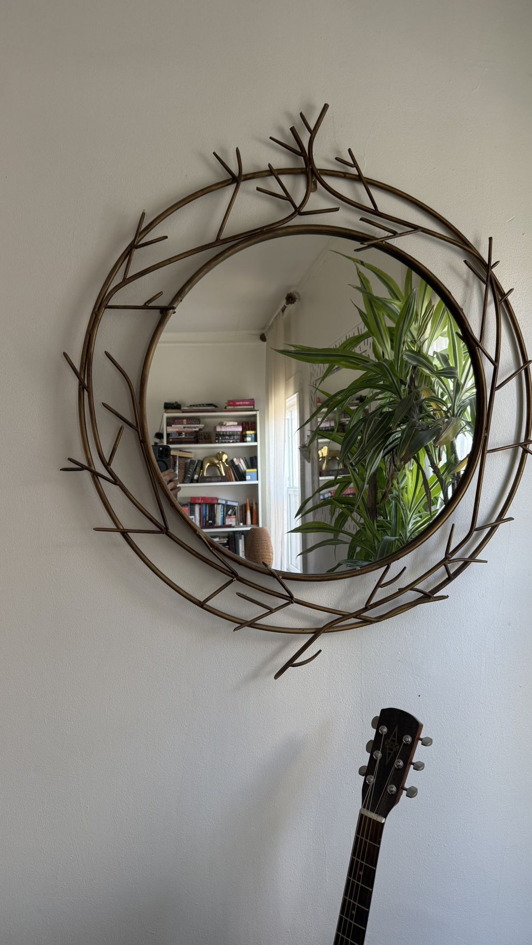 Wall Hanging Brass Art Deco Mirror