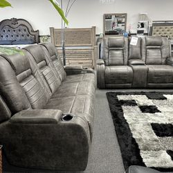 2PC Power Sofa & Love Seat 