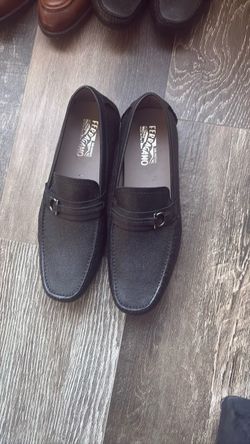 Salvatore Ferragamo Black Leather Loafers size 13