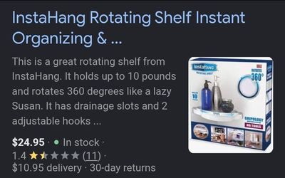 INSTAHANG ROTATING SHELF WITH LED LIGHT