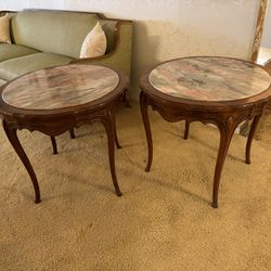 Antique French Provincial Round End Tables