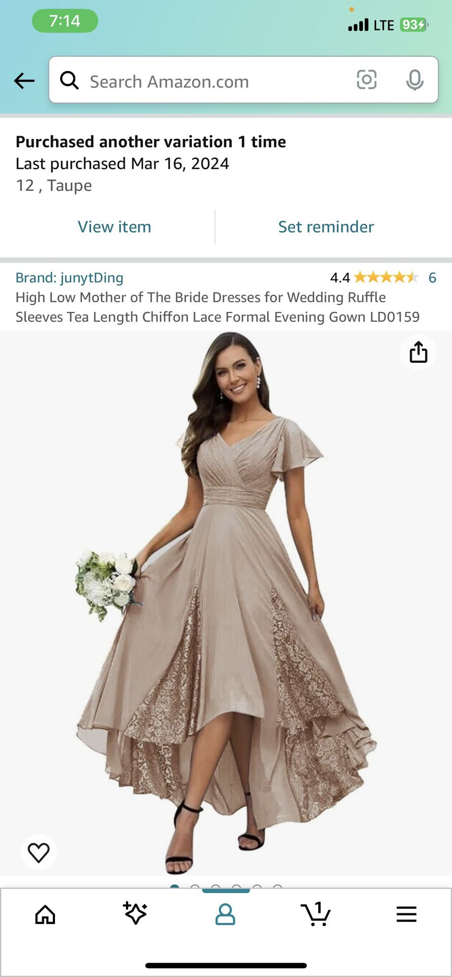 Women’s Taupe Bridesmaid/ Formal/prom Dress