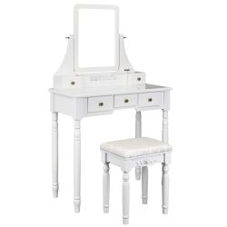 Mirror Set Makeup Taable Wo od Va nity Dresser