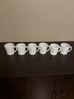 Fire King D Handle Mugs (6) White