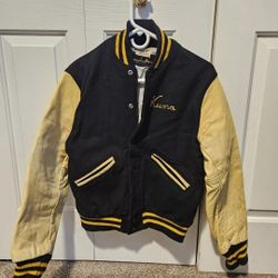 Vintage 1960 Letterman Jacket Kuna ID Idaho cream leather/Wool S. 