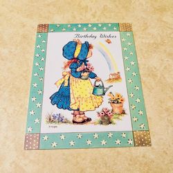Vintage Birthday Wishes Card Girl Religious 2000