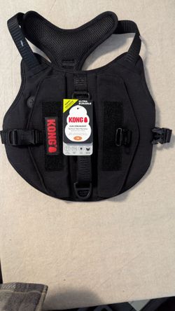 KONG Tactical Vest Harness Dog Size M Black Adjustable Padded Nylon