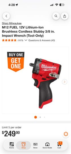 Milwaukee 3/8 stubby impact