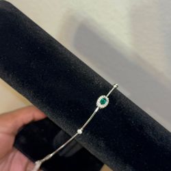 925 Sterling Silver Moisanite & Semi Precious Stone Bracelet