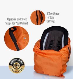 Car Seat Travel and Gate Check Bag (Bright Orange )