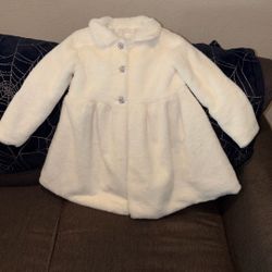 Girl White Furry Jacket 