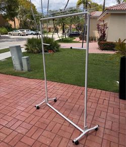 Clothes rack - aluminum - 64”H