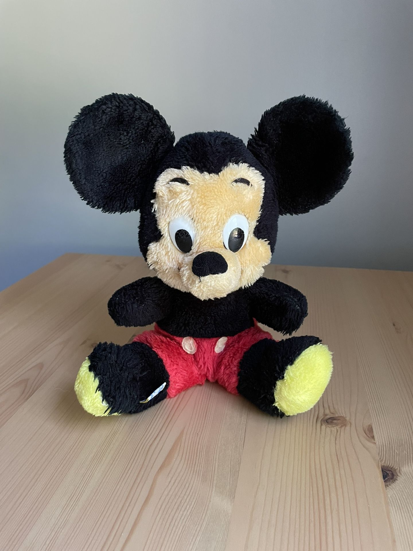 Vintage Darling Mickey Mouse 9” Plush Walt Disney Production Made Korea