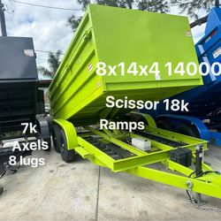 Dump Trailer 8x14x4 14000lb $12500 Cash /card/finance Bank 