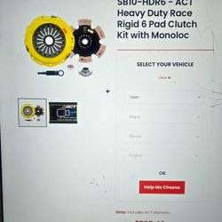 SB10-HDR6 - ACT Heavy Duty Race Rigid 6 Pad Clutch Kit with Monoloc