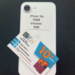iPhone 16e 128gb Unlocked Great Condition  White And Black Color Available 