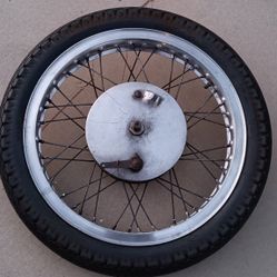 1960s Triumph Motorcycle Brake And Wheel