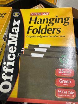 OfficeMax Letter Size Hanging Folders 25-Count Green