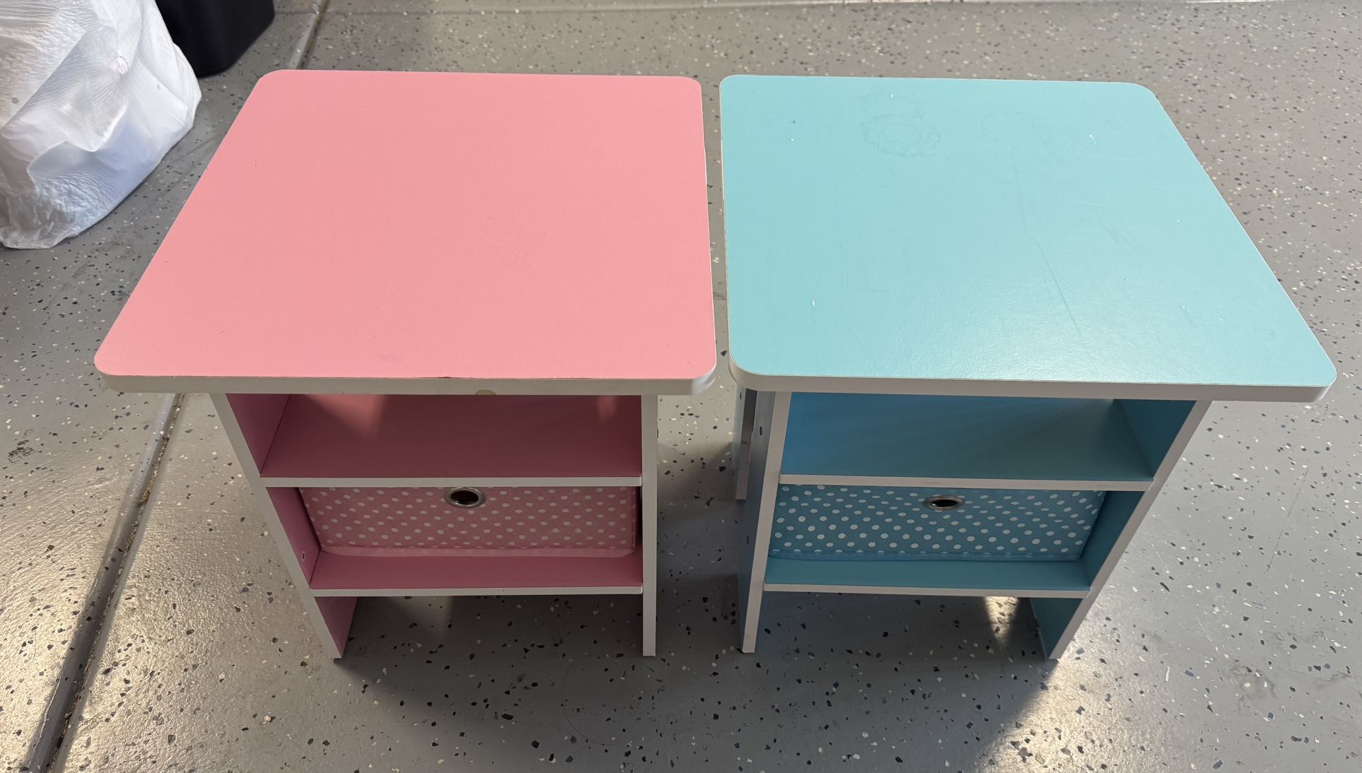 End Table / Night Stand / Bed Side Pink And Blue