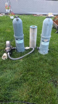Hayward 1hp pool pump & filter the missile system with extra parts filter and 3 cartridges