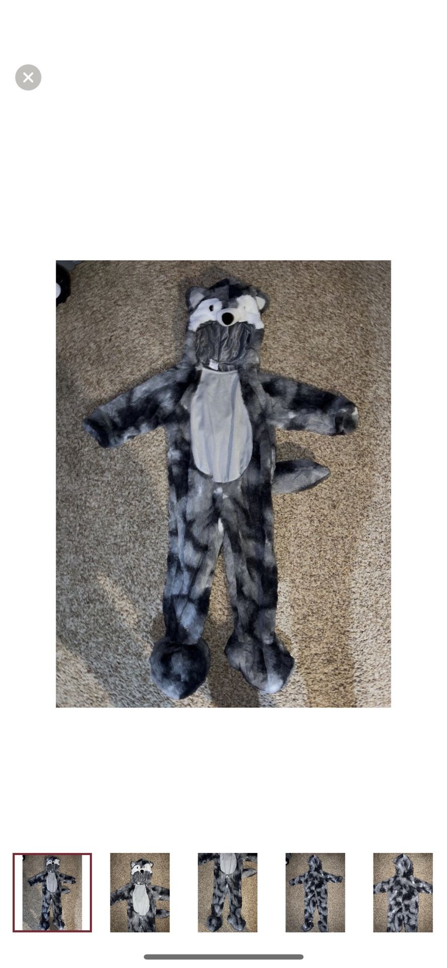 Husky Gray White Costume Dress Up Dog Wolf 2t-3t Halloween Condition: Pre-Owned Good