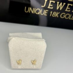 18K gold Frenchie Studs