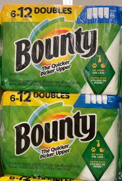 Bounty paper towels (6=12 double rolls)