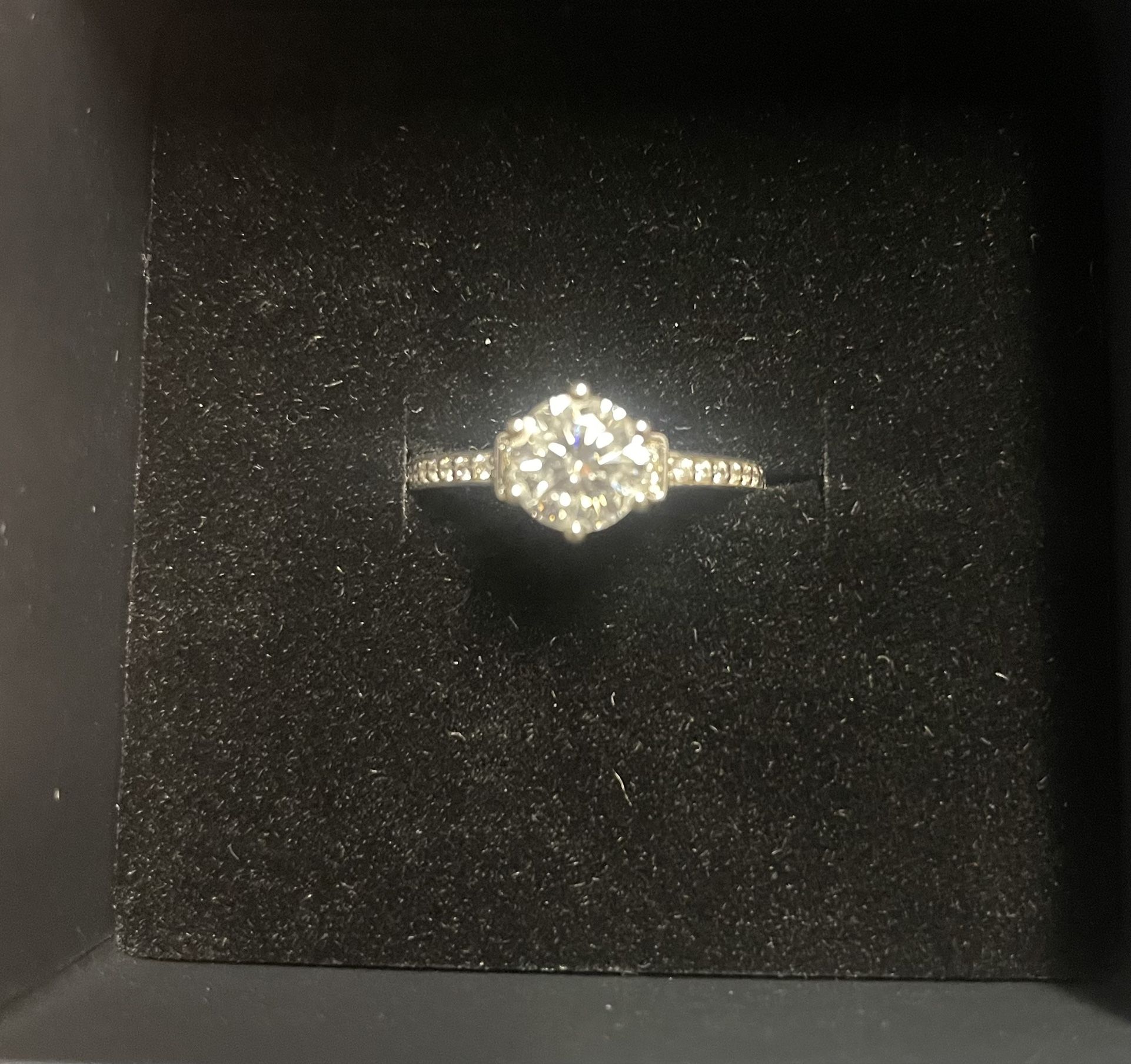 Used 1 Carat 6.5mm Moissanite Silver Ringside 6.5