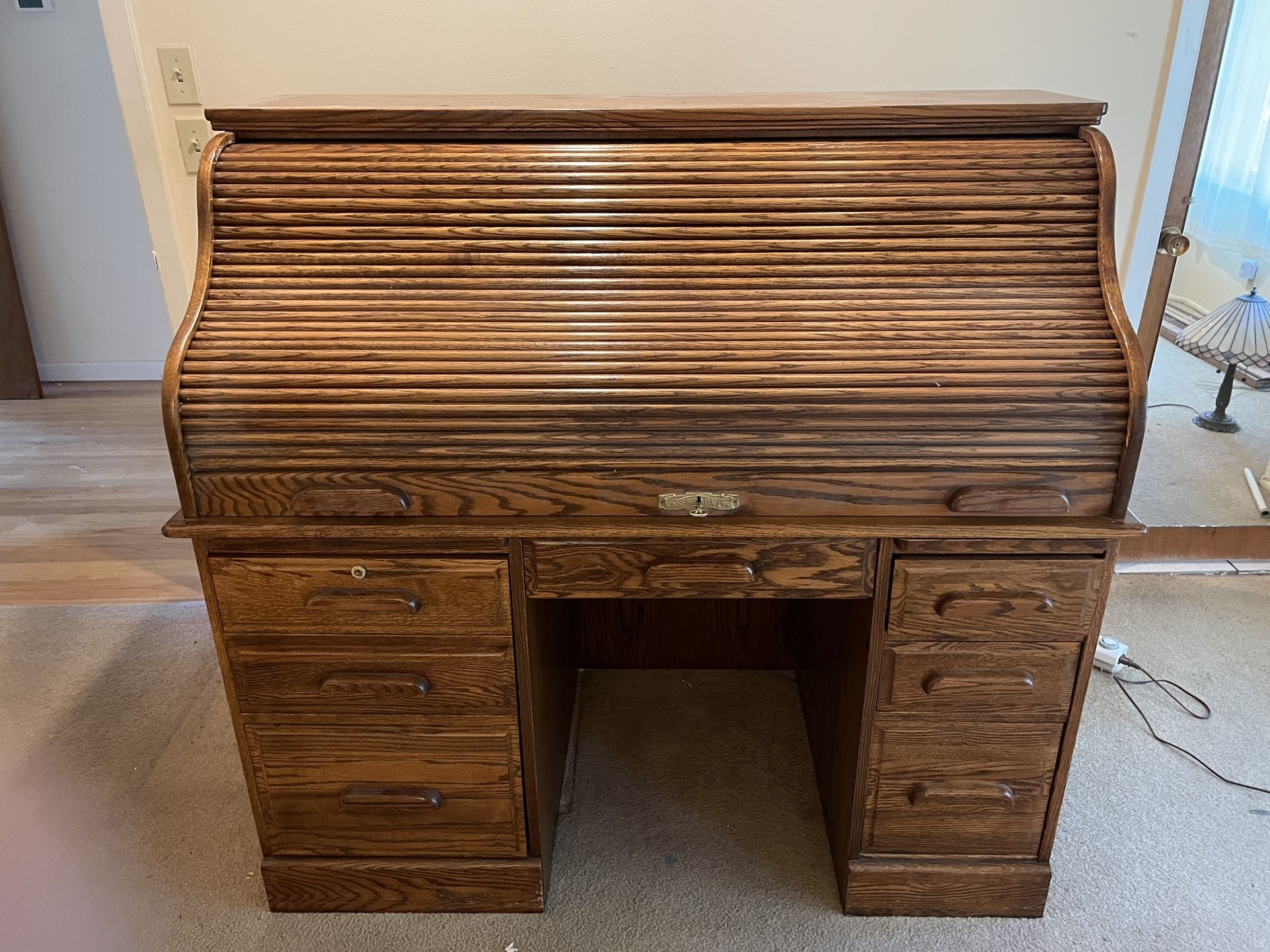  FREE (San Rafael pickup Only) Solid wood “winners only” Roll Top Desk 