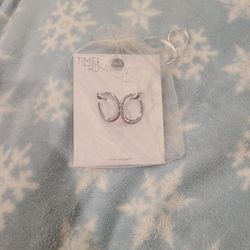 Silver Hoop Earrings, NEW