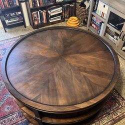 Brown, Round 3 Tier Coffee Table 