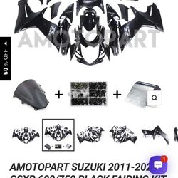 AMOTOPART SUZUKI 2011-2025 GSXR 600/750 BLACK FAIRING KIT
