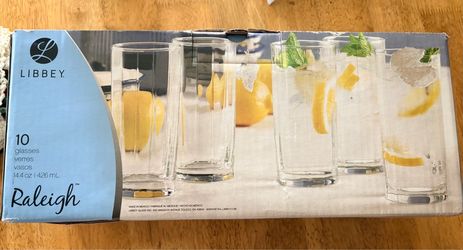 Libbey Raleigh 10-piece glass tumblers with a 14.4 oz