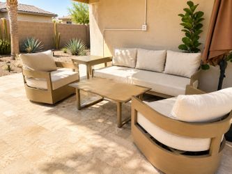 Aluminum Frame Sunbrella Cushions Swivel Outdoor Conversation Set *New*