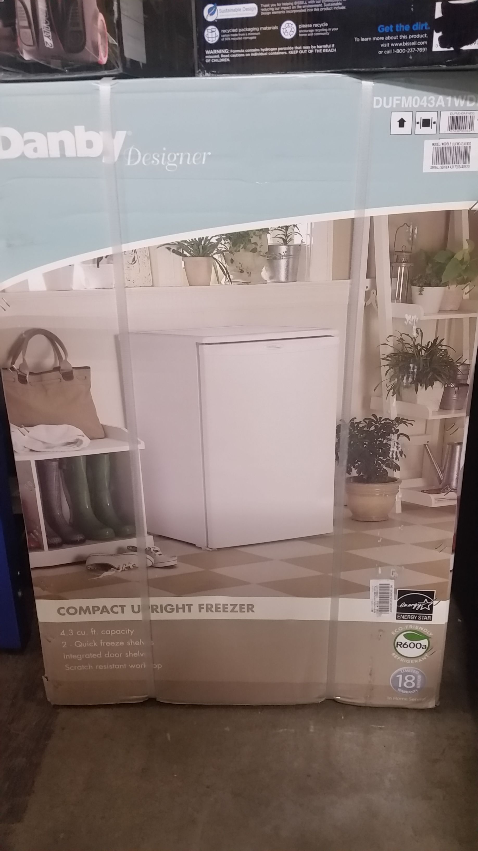 Brand new danby 4.3 cu ft upright freezer