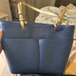 Blue Big Michael Kors Shoulder Tote Bag 