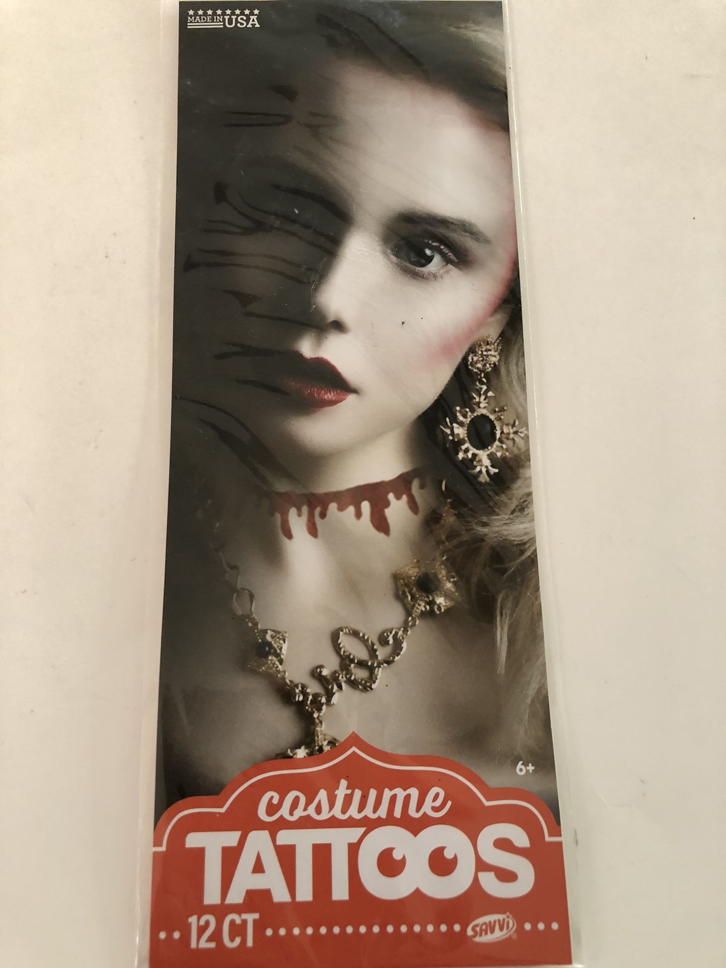 Savvi Halloween Temporary Tattoos - 3D Scar, Bloody Hyper-Realistic