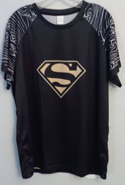 Superman Black  Shirt/ Gold logo 100% Polyester XXL