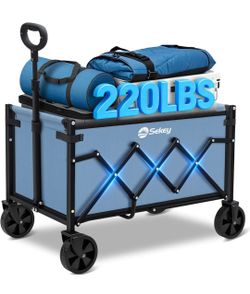 Sekey Lightweight Collapsible Wagon, 220 lb Capacity, Quick-Fold Cart
Lightweight foldable