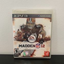 Madden NFL 12 PS3 PlayStation 3 Like New CIB w/ Manual Football Video Game 2012