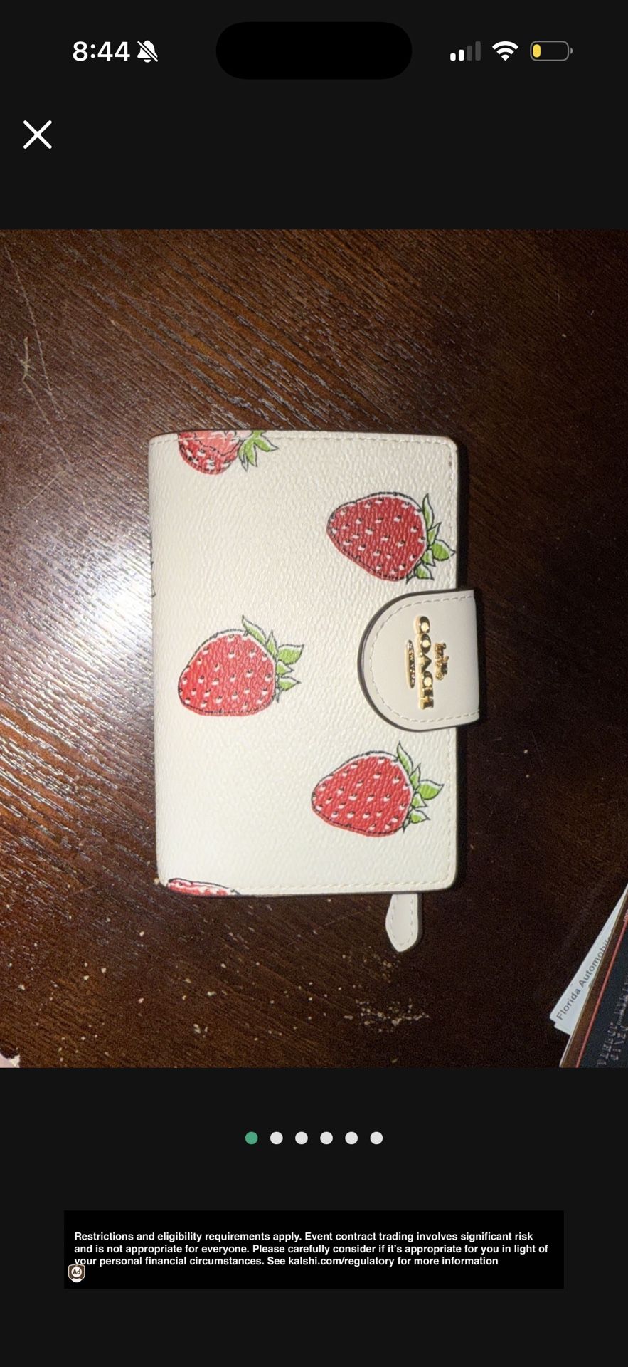 Coach Strawberry Print Wallet 