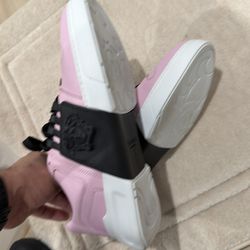 Versace Pink Black Leather Sneakers Size 42 – Clean / Authentic