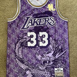 MENS KAREEM ABDUL - JABBAR LOS ANGELES LAKERS JERSEY XL ENTER THE DRAGON