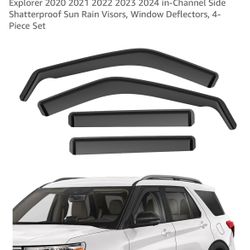 New in box Aclong rain guards for Ford Explorer 2020, 2021 2022, 2023 and 2024. Self adhesive or screw on- only comes with 6 metal pieces see pic. Non