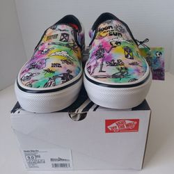 Size 9 Vans Men's Authentic Shroom Doom Skate Slip-On Shoes